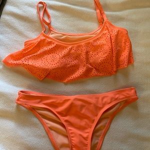 Peach Bikini Set Too and Bottoms